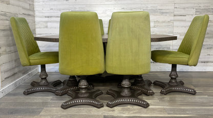 Mid Century Dining Set Green Chairs MetalCraft