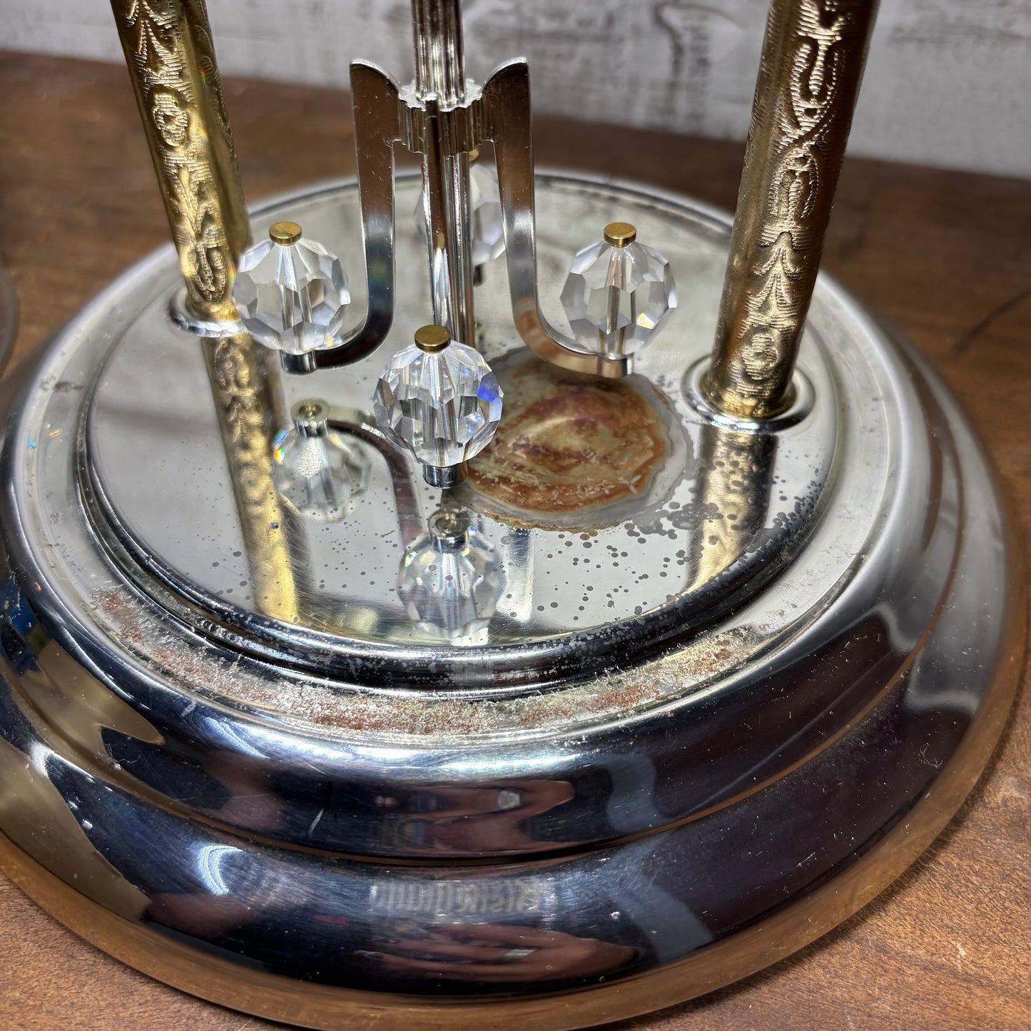 Vintage Elgin Gold Moon Phase Mantle Clock