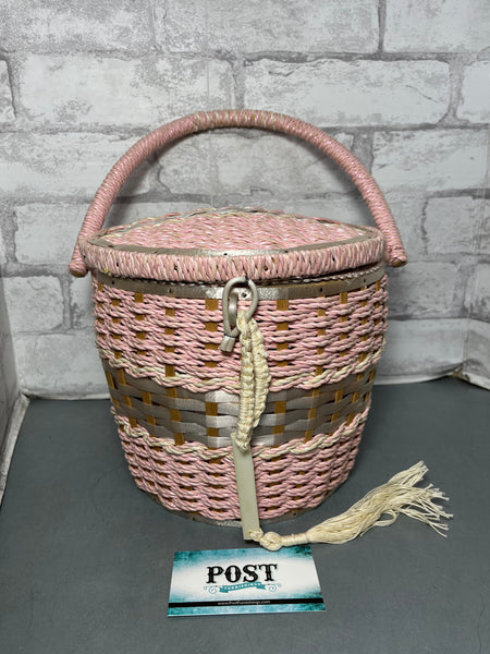 Vintage Pink Dritz Sewing Basket