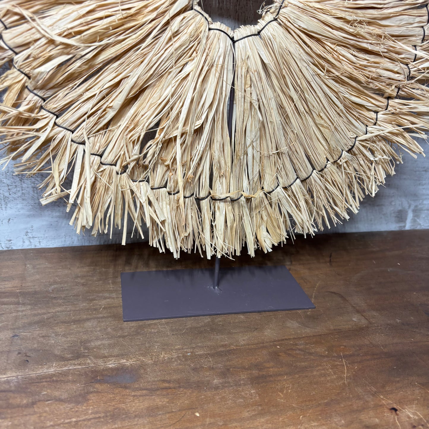 Natural Raffia Fiber Tabletop Sculpture