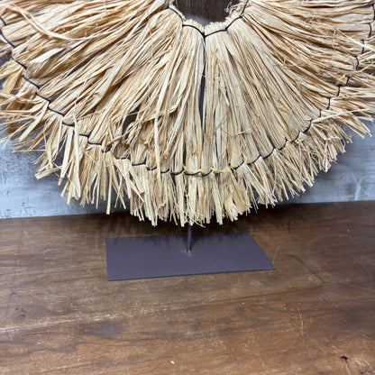 Natural Raffia Fiber Tabletop Sculpture