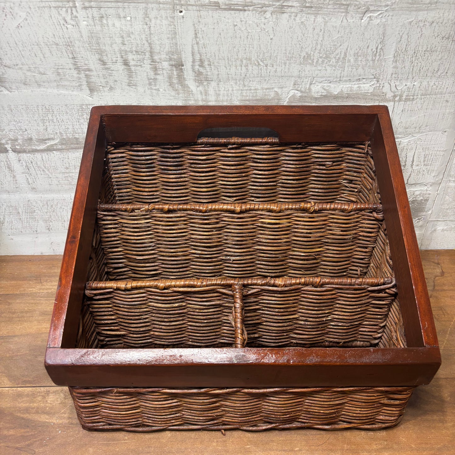 Vintage Rattan Wicker Organizer