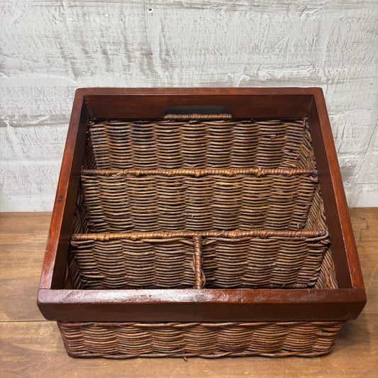Vintage Rattan Wicker Organizer