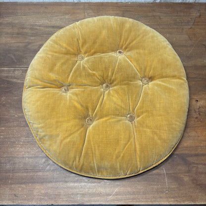 Vintage Mustard Yellow Round Barstool Cushion Chair