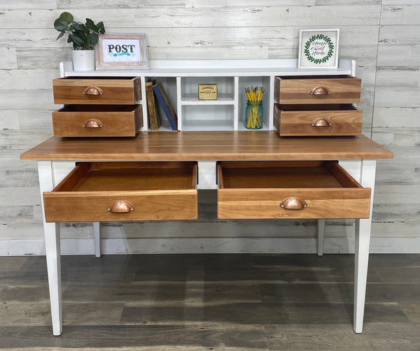 White & Natural Wood Desk