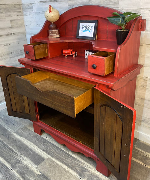 Rustic Barn Red Buffet Cabinet