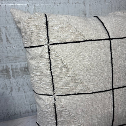 Cream And Black Geometric Pattern Pillow