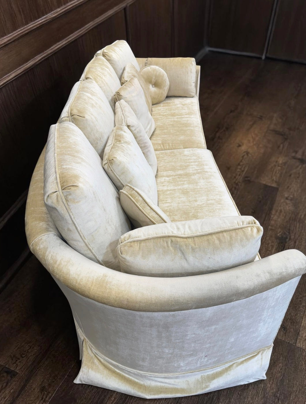 Vintage Mid Century Long Yellow Sofa Couch