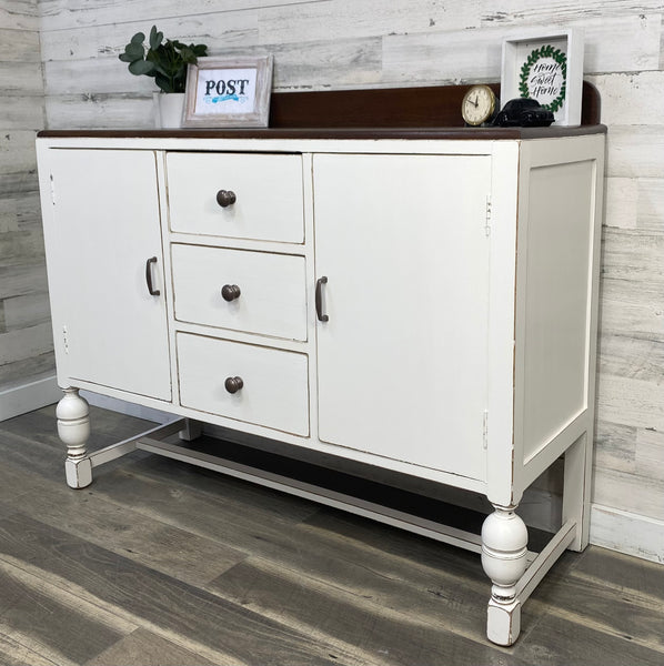 Antique White Buffet Cabinet