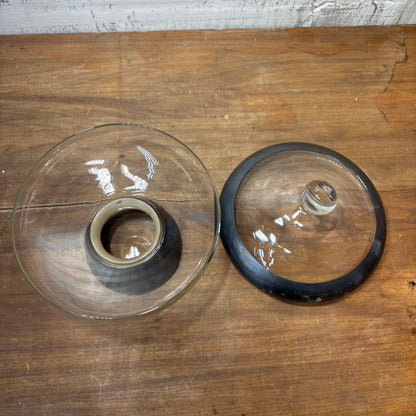 Mid Century Dorothy Thorpe Silver-Banded Covered Candy Dish