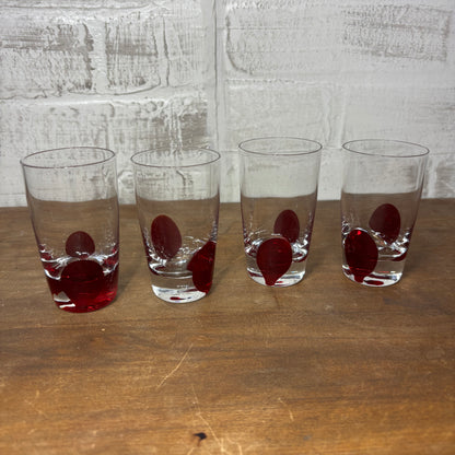 Pier 1 Imports Red Drip Dot Shot Glasses Set Of 4