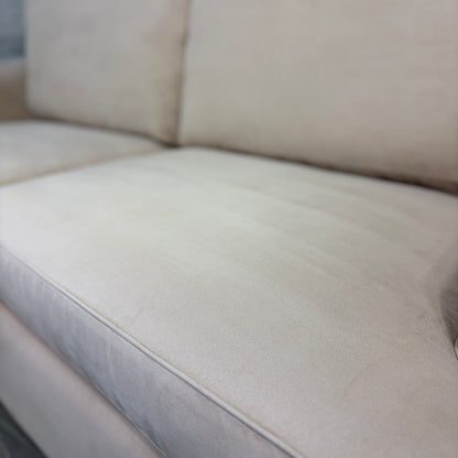 Beige Microsuede Sofa Couch