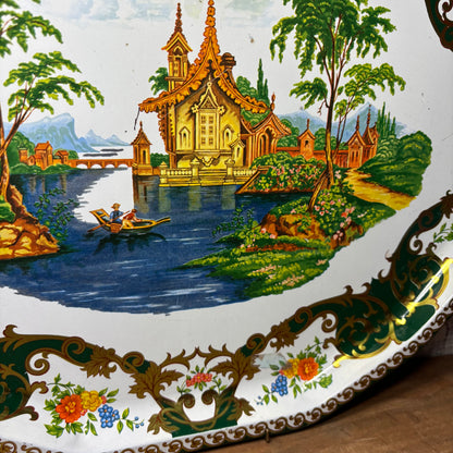 Vintage Daher Decorated Enameled Tray / Plate
