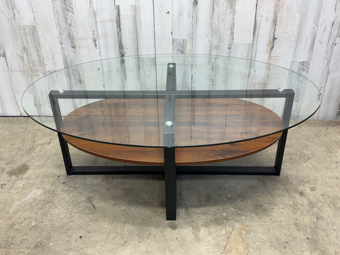 Oval Glass Top Coffee Table