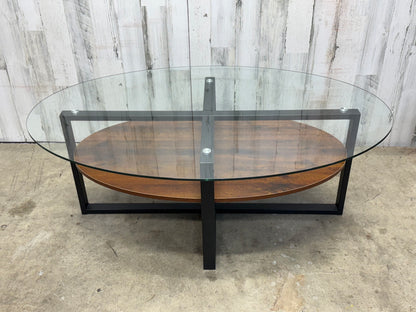 Oval Glass Top Coffee Table