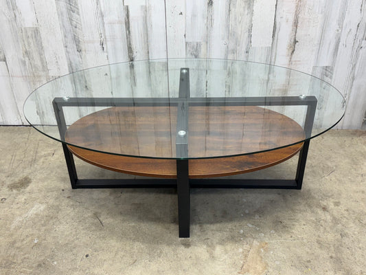 Oval Glass Top Coffee Table