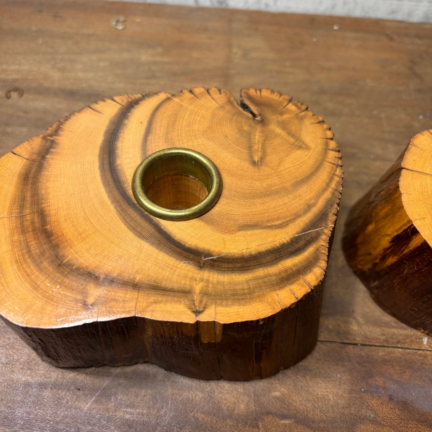 Wooden Candle Holders Set Of 2