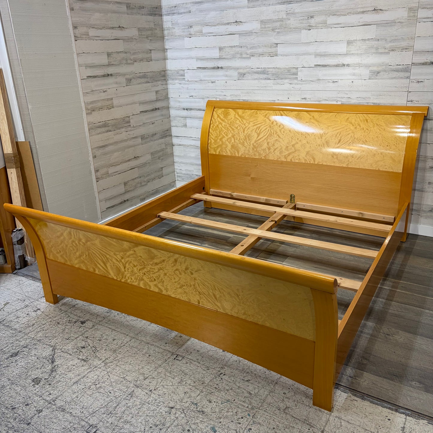 Vintage Birdseye Maple King Bedframe