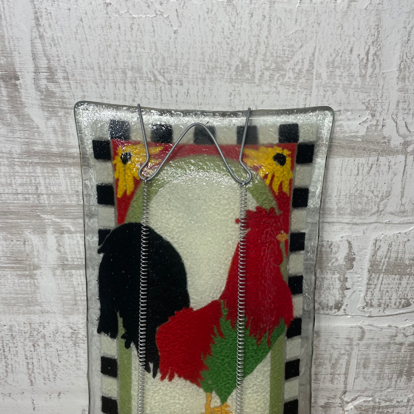 Peggy Karr Checkerboard Fused Glass Plate