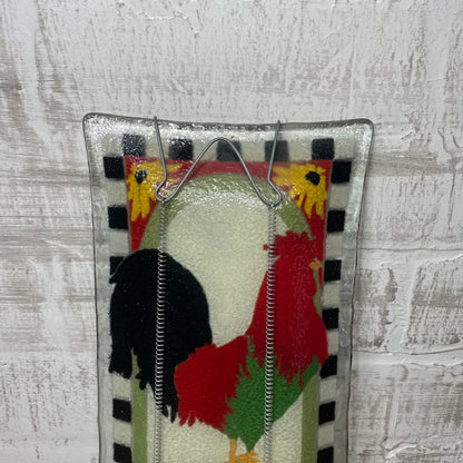 Peggy Karr Checkerboard Fused Glass Plate