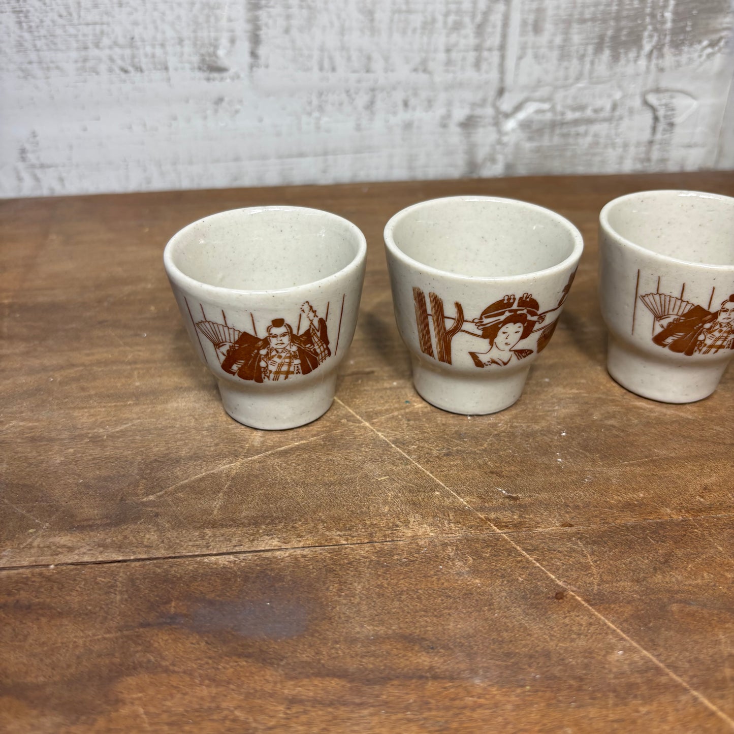 Vintage Japanese Ceramic Sake Cups Set Of 4