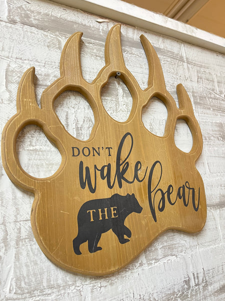 Wooden Bear Claw Sign “Don’t Wake The Bear”