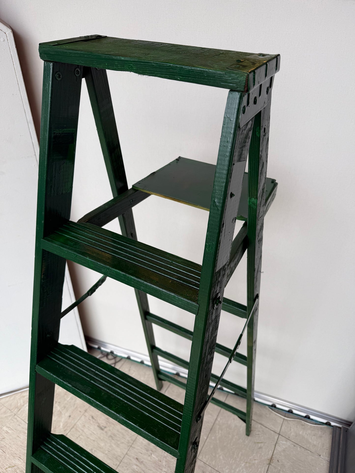 Vintage Green Wooden Ladder