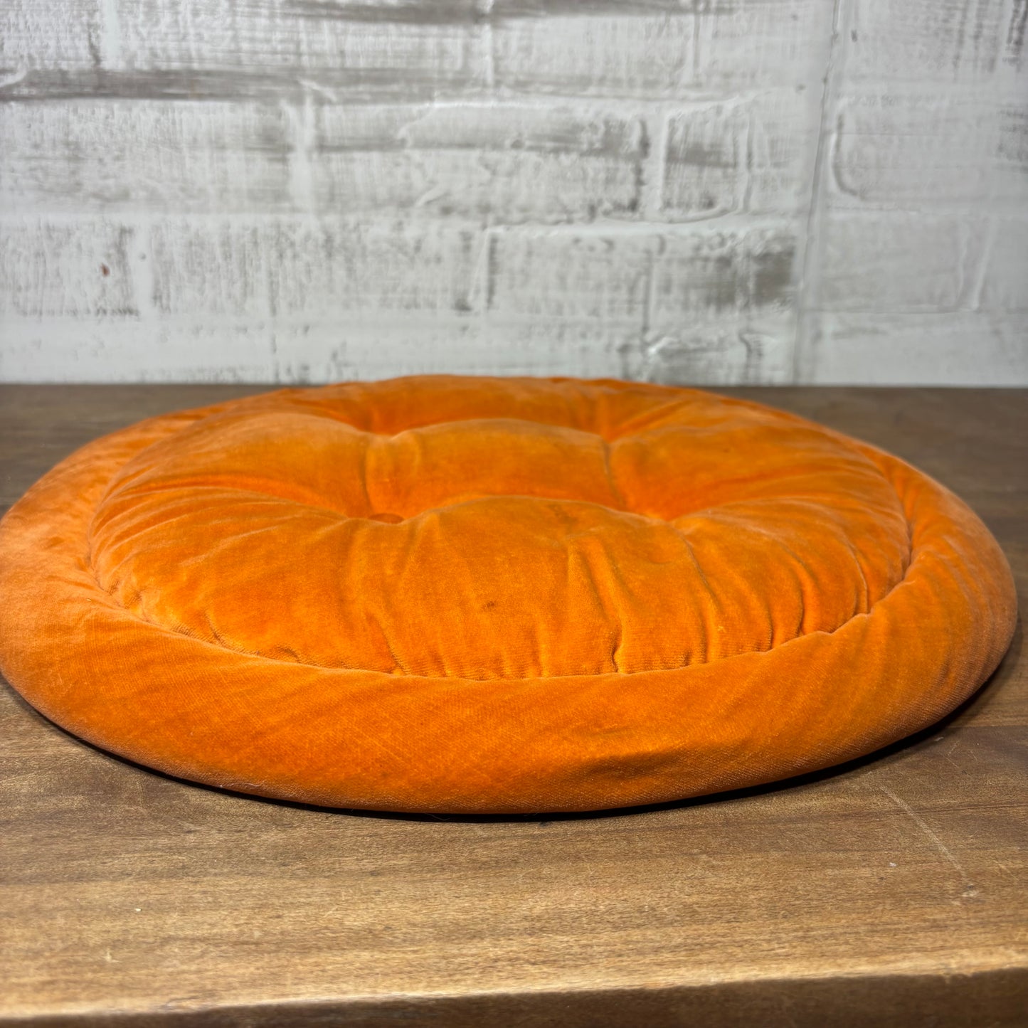 Vintage Round Orange Barstool Cushion Chair