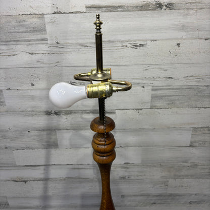 Mid century carved oak floor lamp