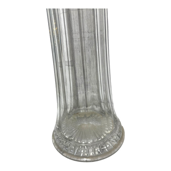 Mid Century Modern Fluted Large Glass Vase
