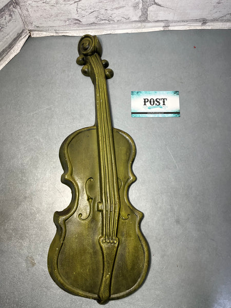 Vintage Mid Century ROYAL Cast Aluminum Green Violin