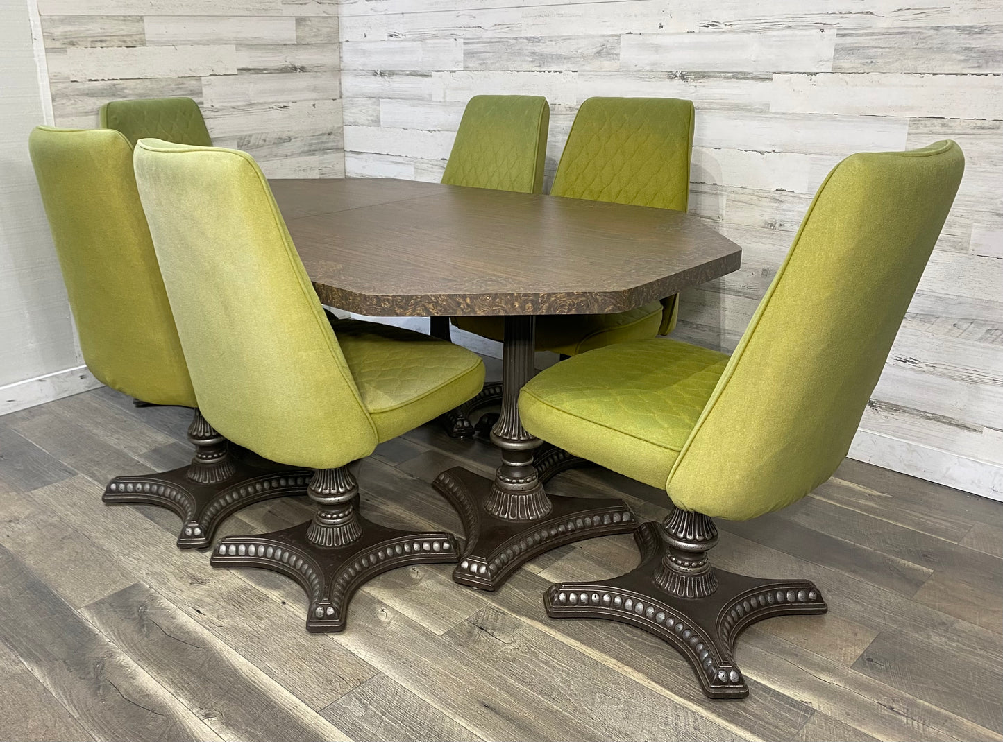 Mid Century Dining Set Green Chairs MetalCraft