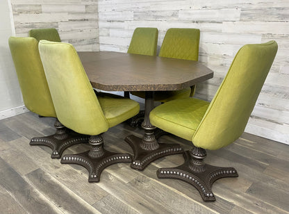 Mid Century Dining Set Green Chairs MetalCraft