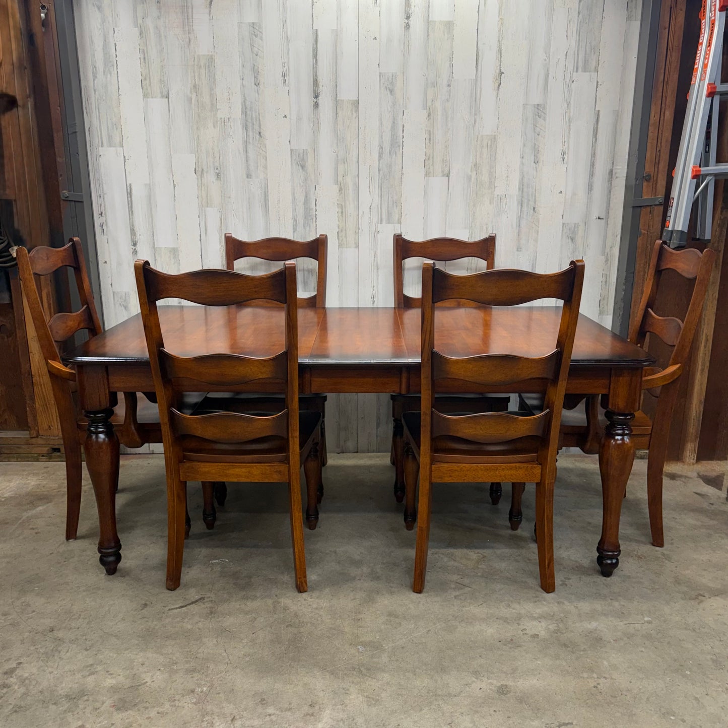 Wood Farmhouse Dining Set Table with 6 Chairs