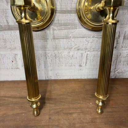 Vintage Brass Wall Sconce Candle Holders