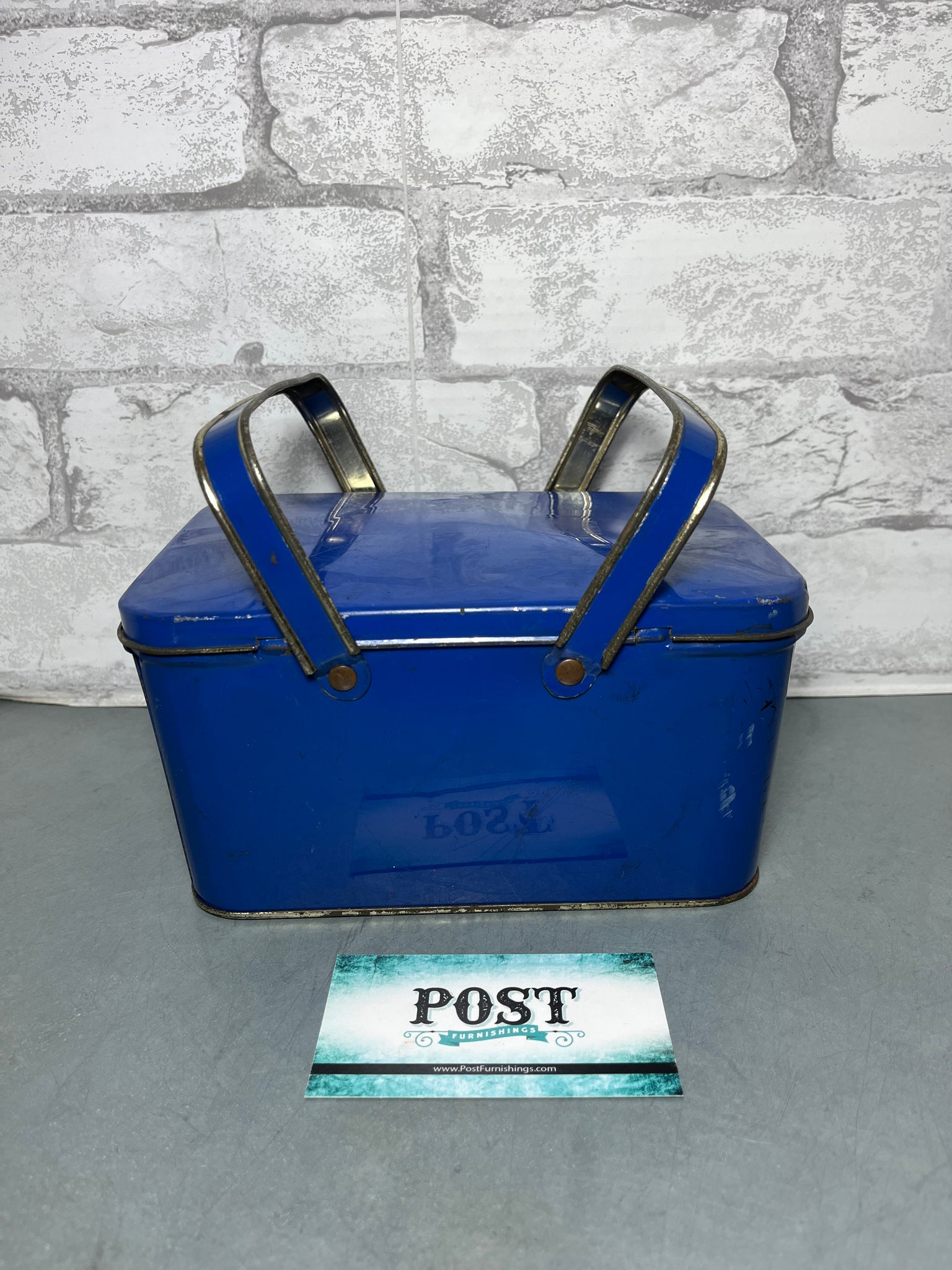 Vintage Metal Blue Lunch Box