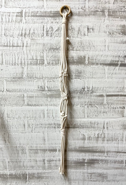 White Macrame Plant Holder