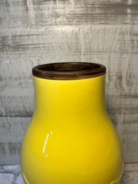 Honeycomb Yellow Clay Vase