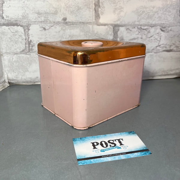 Vintage Lincoln Beautyware Pink And Copper Canister Set Of 4