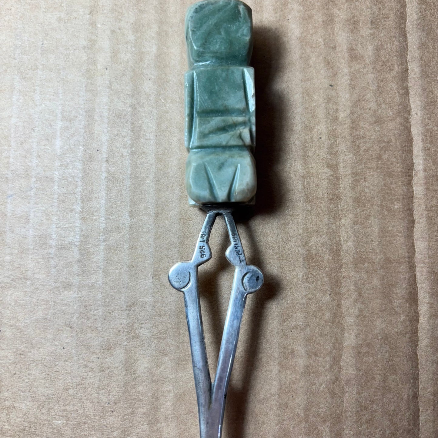 Vintage Onyx Carved Jade Letter Opener