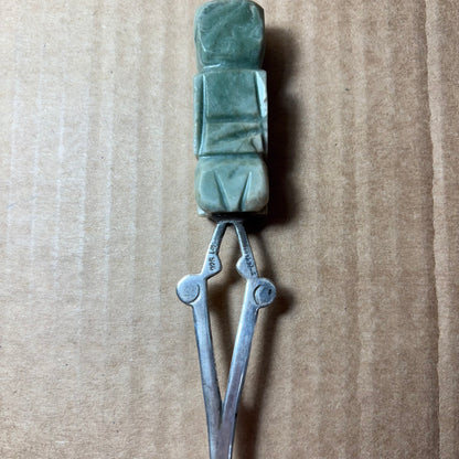 Vintage Onyx Carved Jade Letter Opener