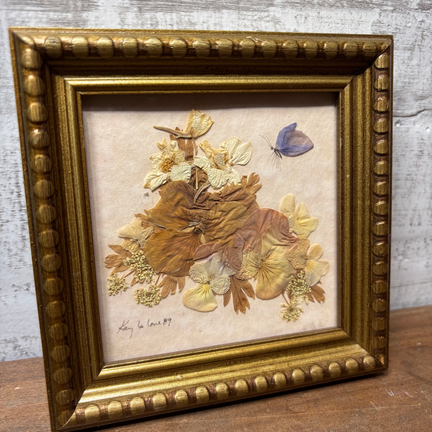 Vintage Pressed Flower Art Wall Art Print