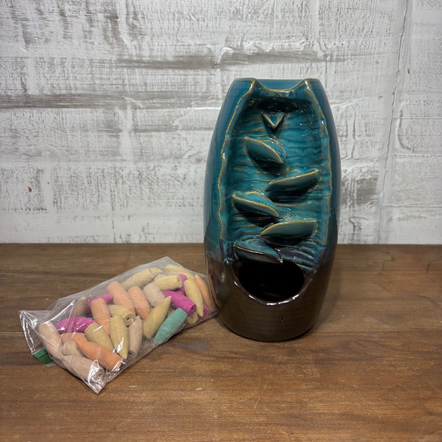 Turquoise Waterfall Incense Burner