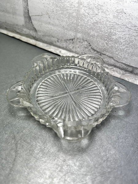 Vintage Clear Glass Round Ashtray