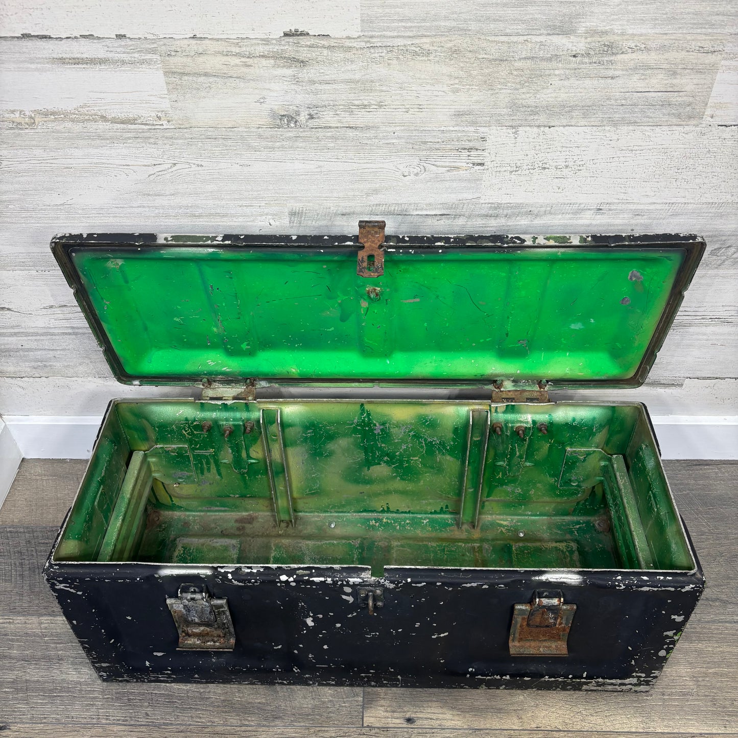Vintage Metal Military Trunk Storage Trunk