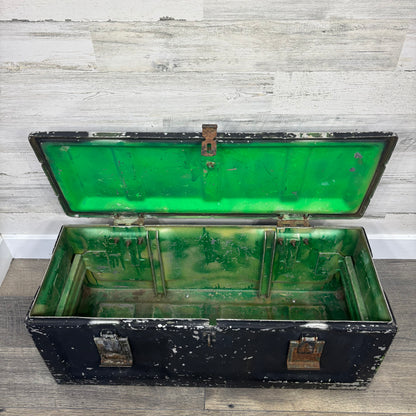 Vintage Metal Military Trunk Storage Trunk