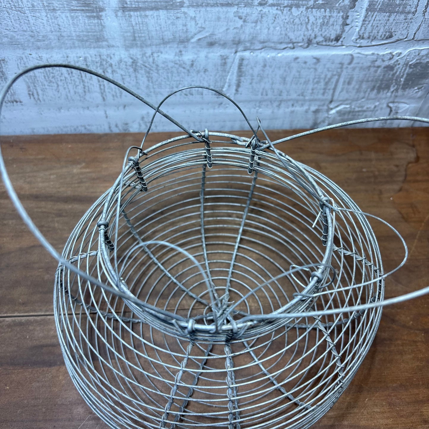 Antique Metal Wire Egg Gathering Basket