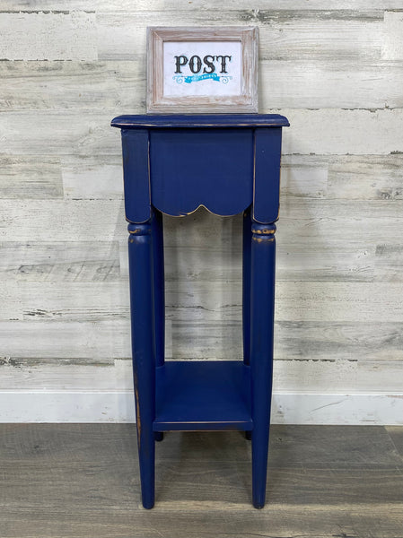 Navy Blue End Table/ Nightstand/ Plant Stand