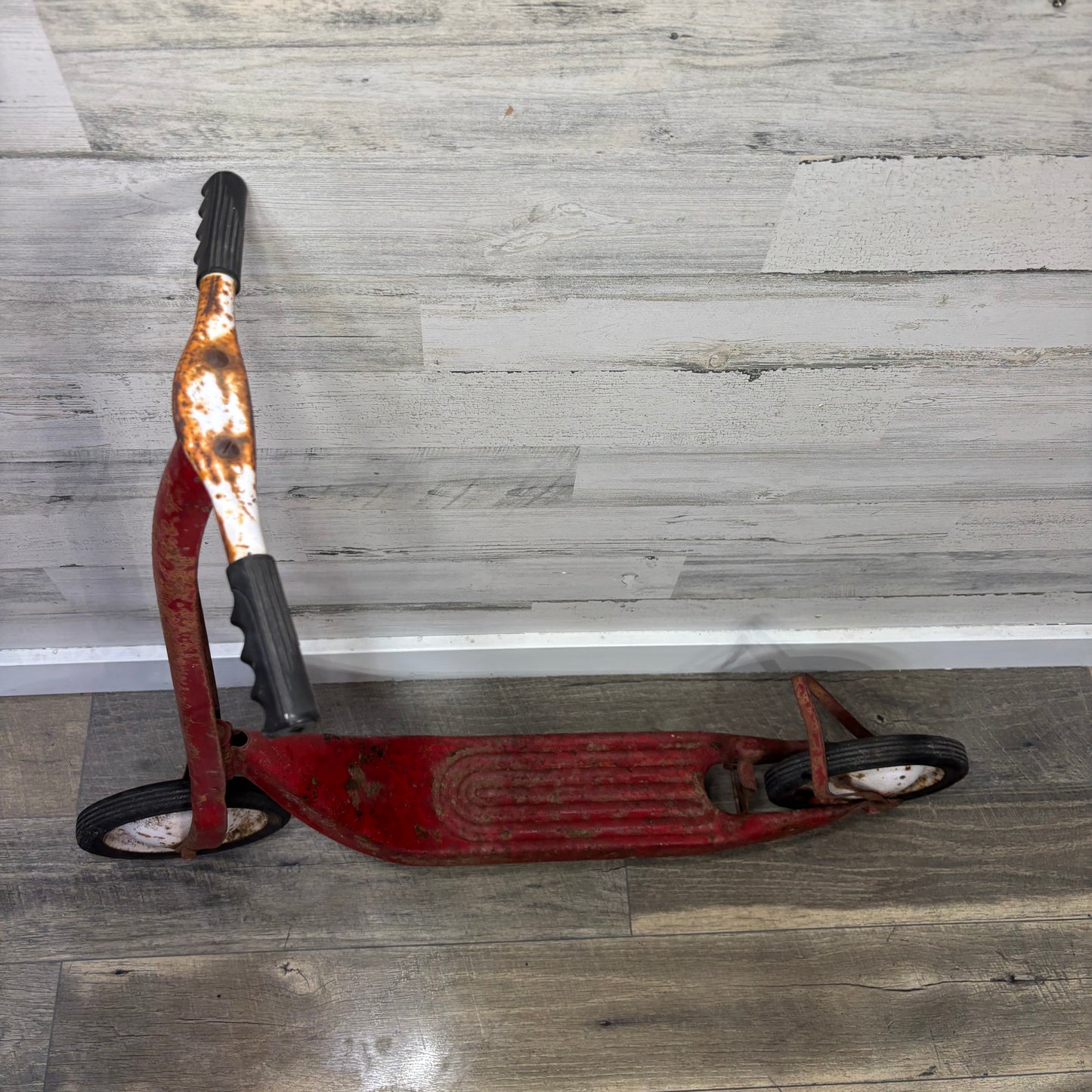 Vintage Red Metal Foot Push Scooter