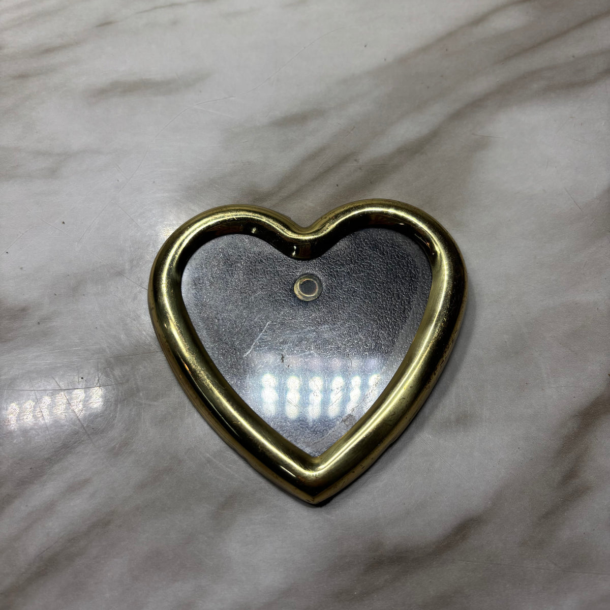 Vintage Solid Brass Heart Shaped Picture Frame